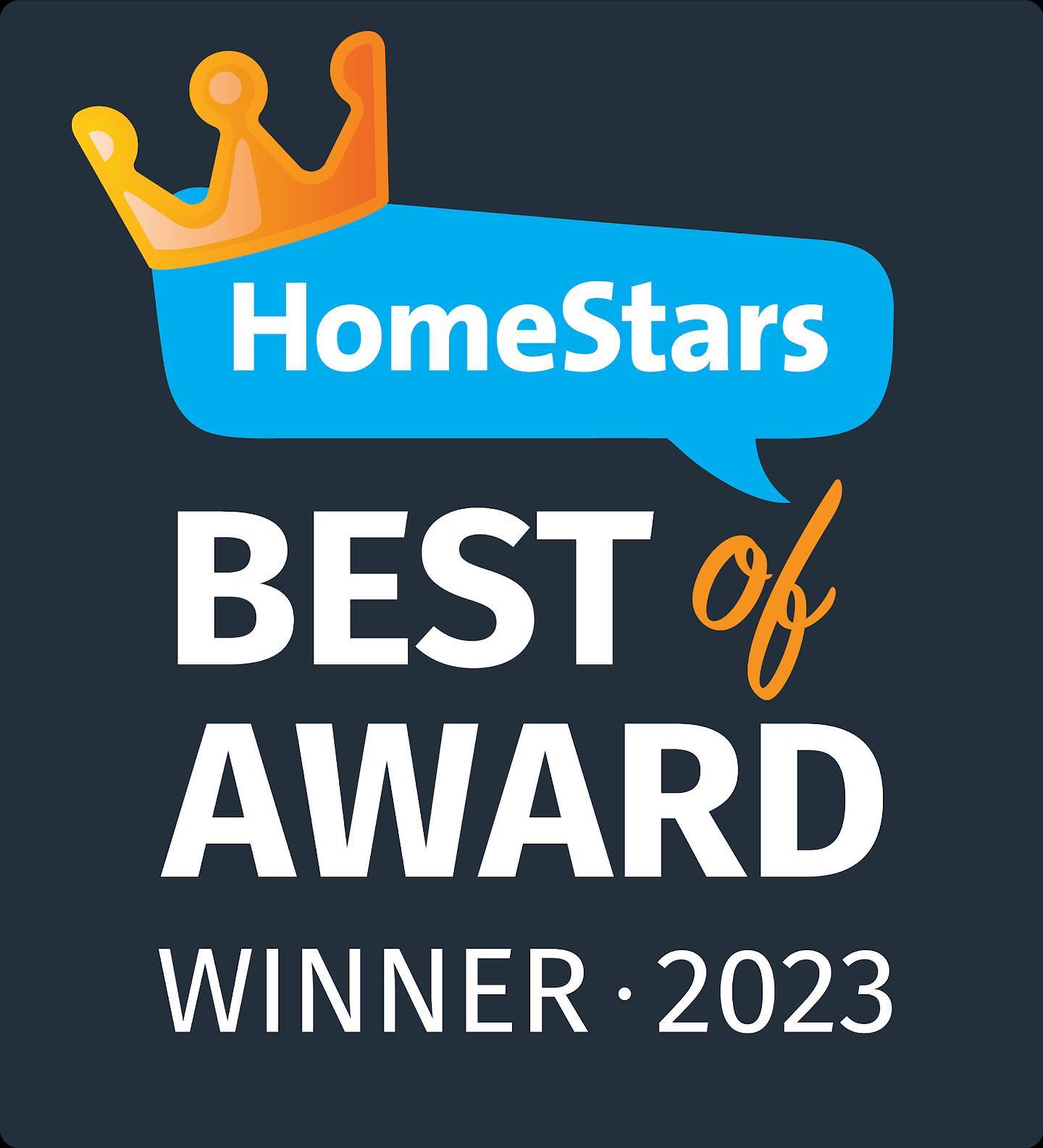 Homestars Best of Award for the 4th year in a row